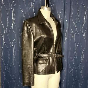 H🔥T BEBE 100% Leather Fitted Leather Jacket